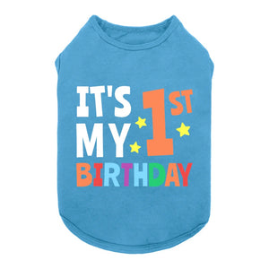 Fitwarm IT'S MY FIRST BIRTHDAY SHIRT- Sky Blue