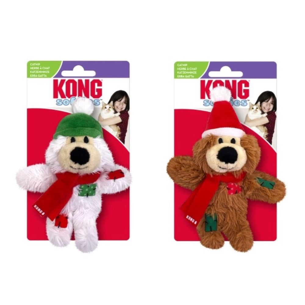 KONG Holiday Softies Bear Cat Toy