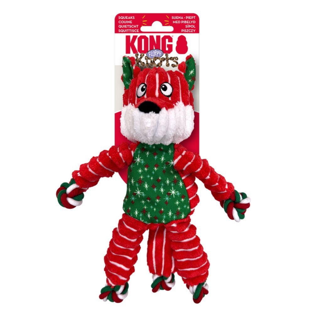 KONG Holiday Floppy Knots Fox - Small/Medium