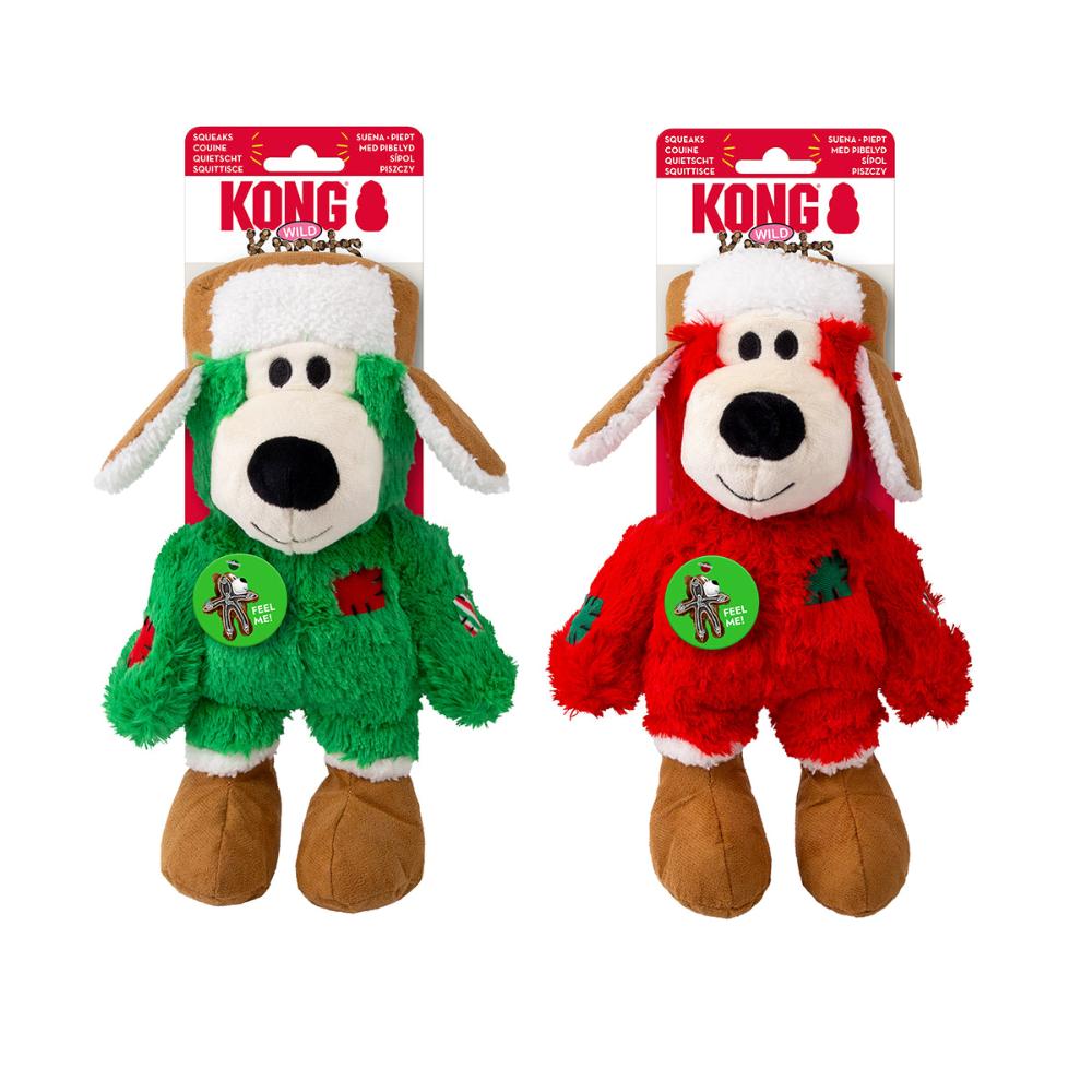 KONG Holiday Wild Knots Bears with Hats -Small/ Medium