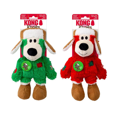 KONG Holiday SqueakAir® Balls with Gingerbread and Candy Cane Print - 6-pk