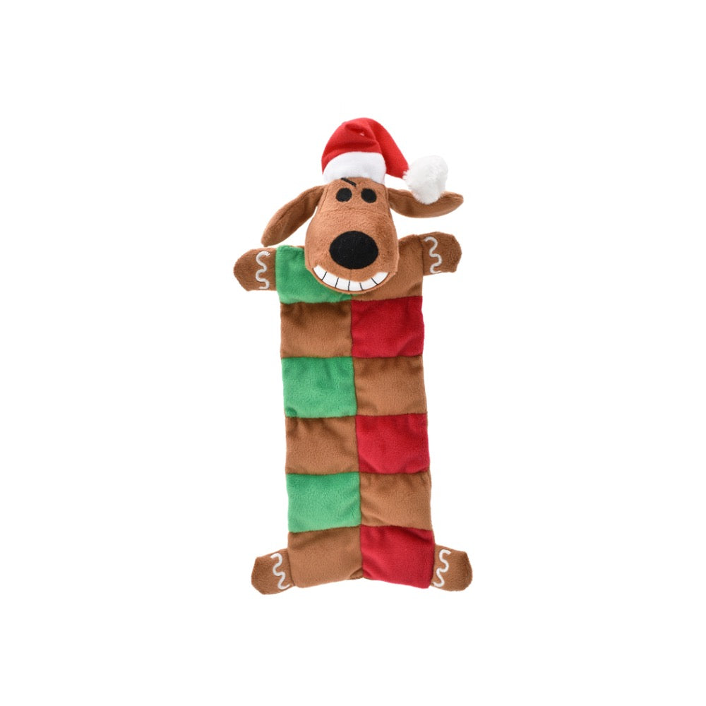 Multipet Loofa Christmas Squeaker Mat Dog Toy- 12"