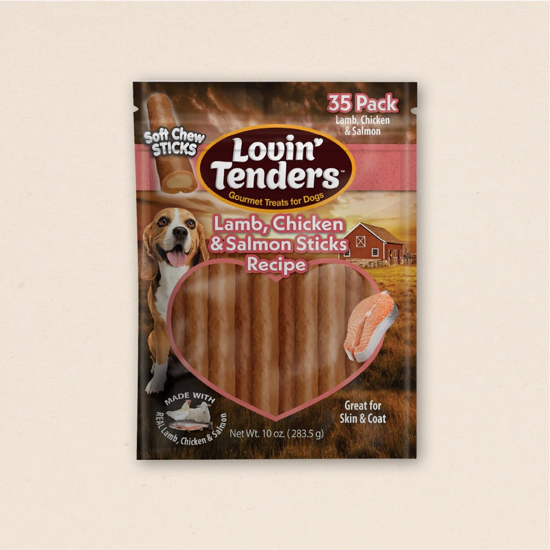 Lovin' Tenders Lamb, Chicken & Salmon Soft Chew Sticks, 10oz 35-Pack