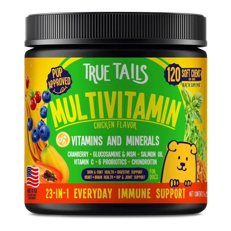 True Tails Multivitamin Chews For Dogs 9oz Jar (120 Count)