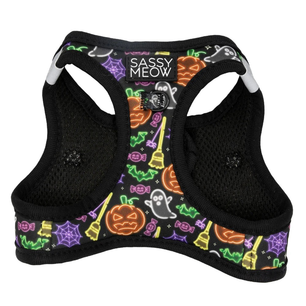 Sassy Meow CAT STEP-IN HARNESS - NEON FRIGHTS