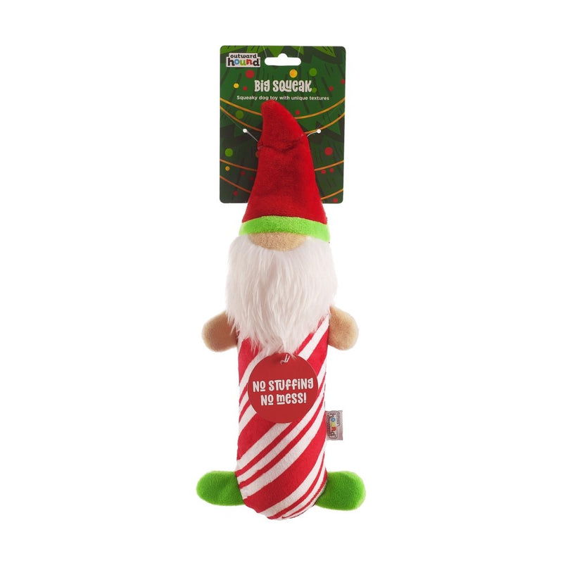 Outward Hound Stuffing Free Big Squeak Gnome Dog Chew Toy