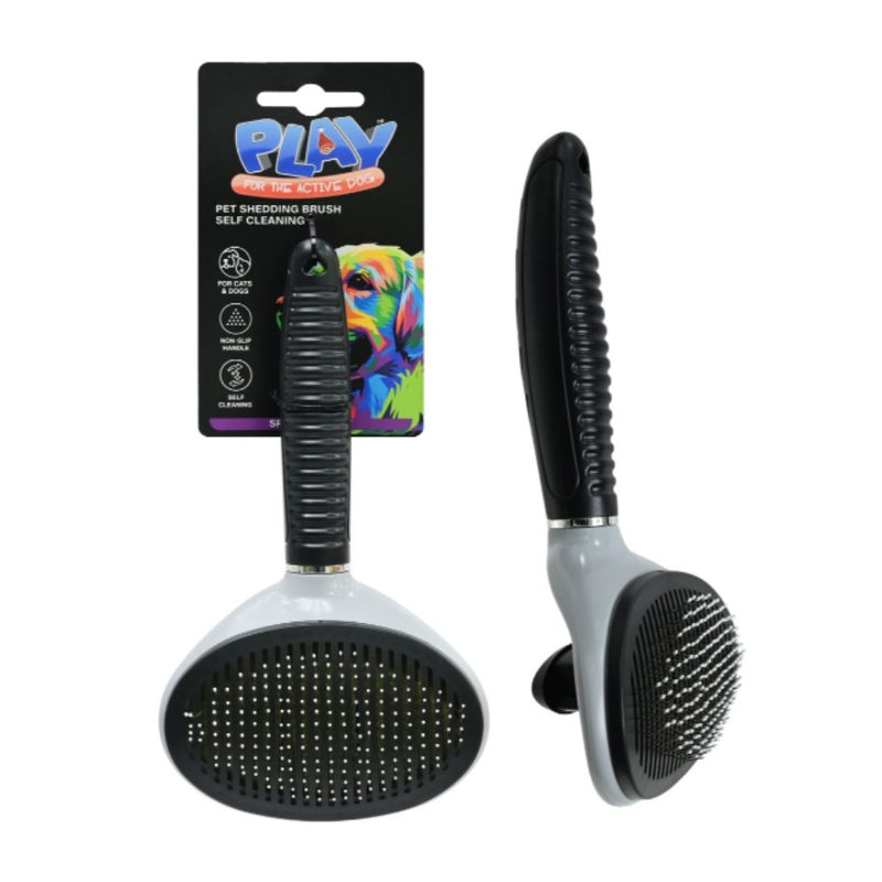 PLAY Self Cleaning Pet Shedding Brush