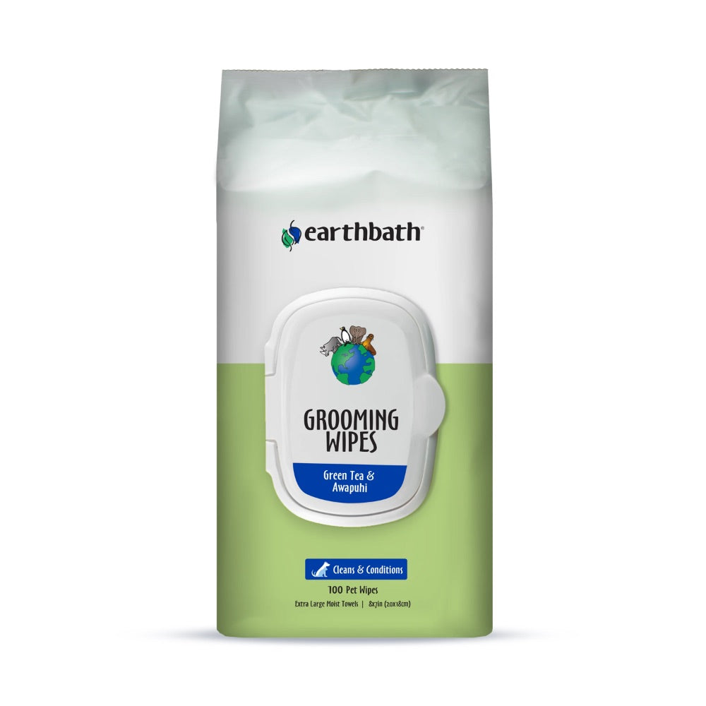 Earthbath Grooming Wipes Green Tea & Awapuhi - 100 count