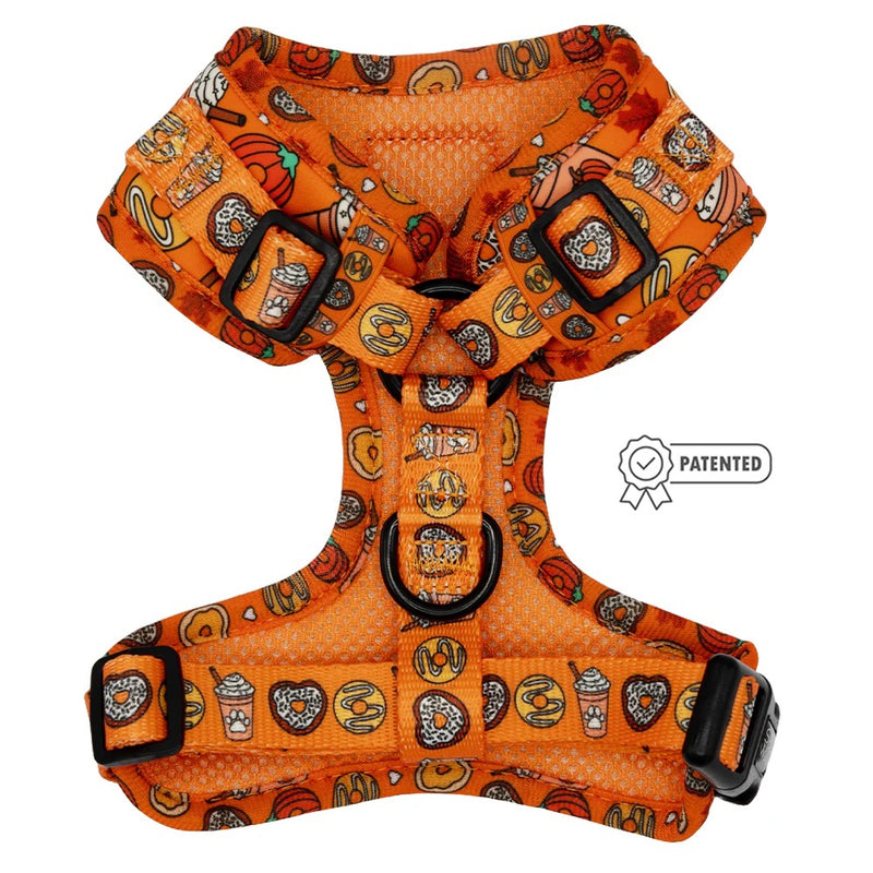 Sassy Woof DOG ADJUSTABLE HARNESS - PUPKIN DONUTS