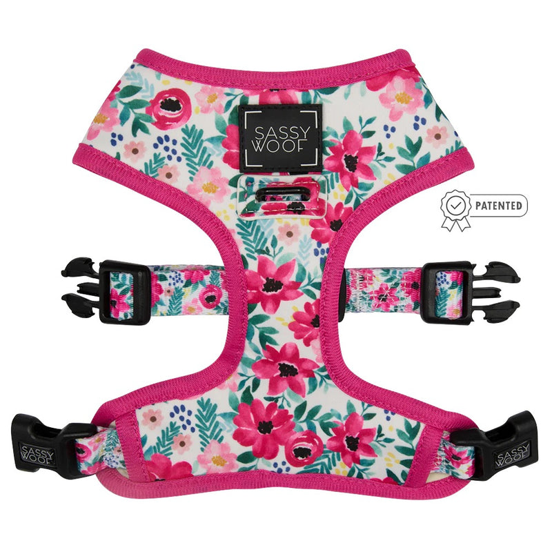 Sassy Woof DOG REVERSIBLE HARNESS - FLORAL FRENZY