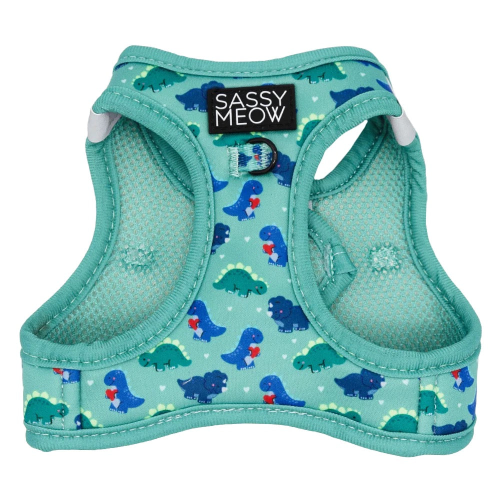 Sassy Meow CAT STEP-IN HARNESS - DINO DARLING