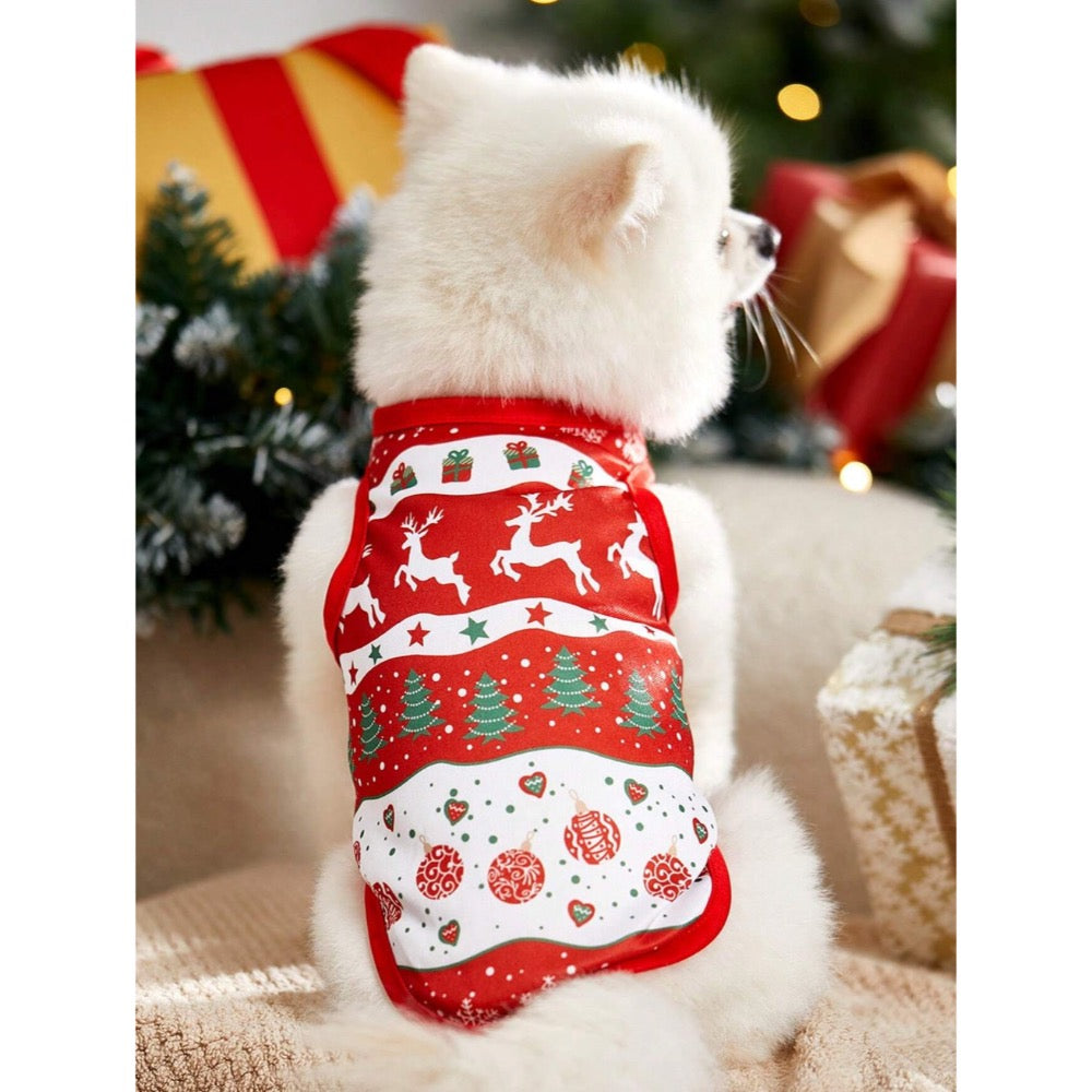 Polina Brazil Red & White Striped Christmas Pet Vest