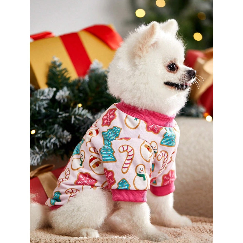 Maryam Alam Pink Christmas Printed Pet Sweatshirt