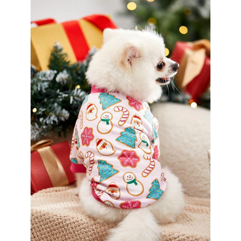 Maryam Alam Pink Christmas Printed Pet Sweatshirt