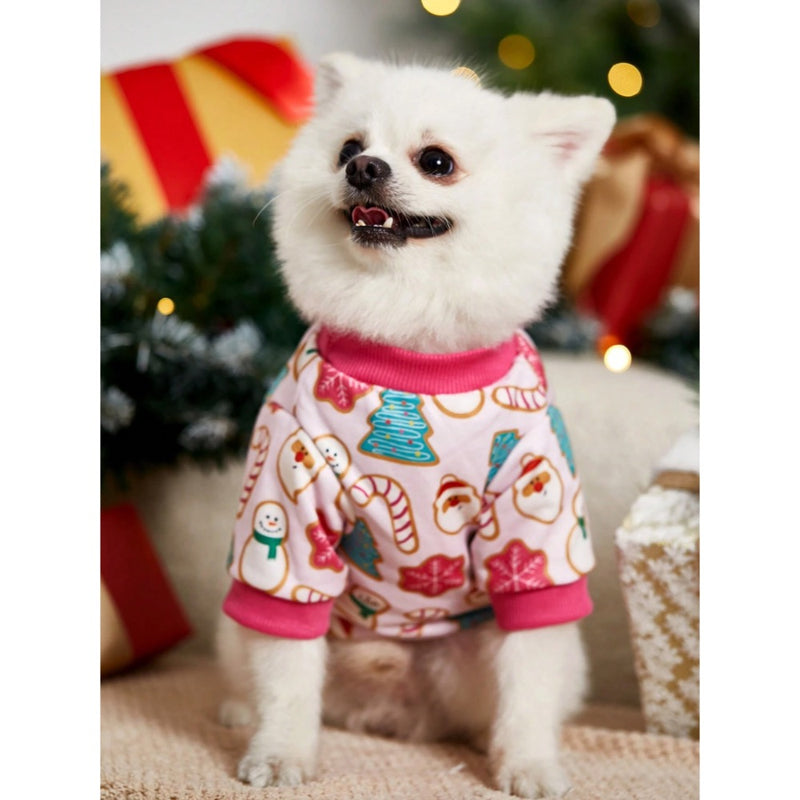 Maryam Alam Pink Christmas Printed Pet Sweatshirt