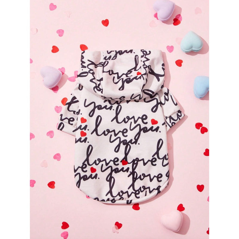 PETSIN Valentine Letter Love Print Pet Sweatshirt