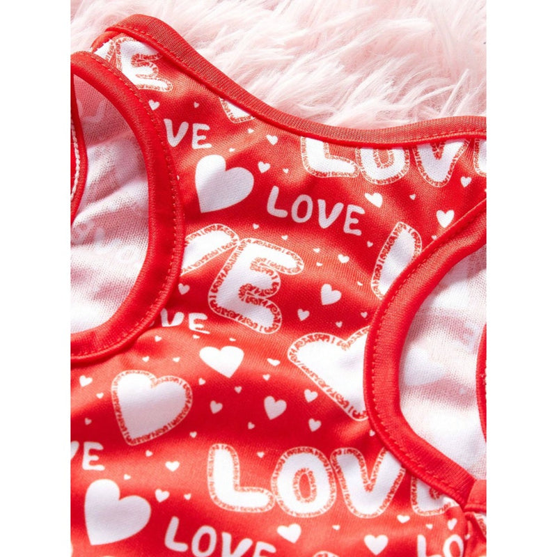 PETSIN Valentine's Day Heart Patterned 'Love' Letter Printed Pet Vest