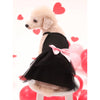 PETSIN Valentine's Day Pet Dress with Black Mesh Petticoat With Pink Bowknot