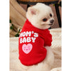 Debiesn Mom's Baby Heart Printed Red Hoodless Pet Sweater