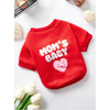 Debiesn Mom's Baby Heart Printed Red Hoodless Pet Sweater