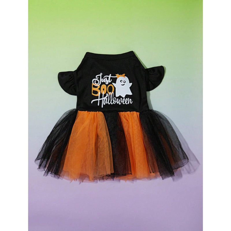 Petsin Ghost Print Just Boo  Halloween Pet Dress