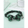 British Plaid Cat Collar With Cute Snowflake Design & Bell Pendant