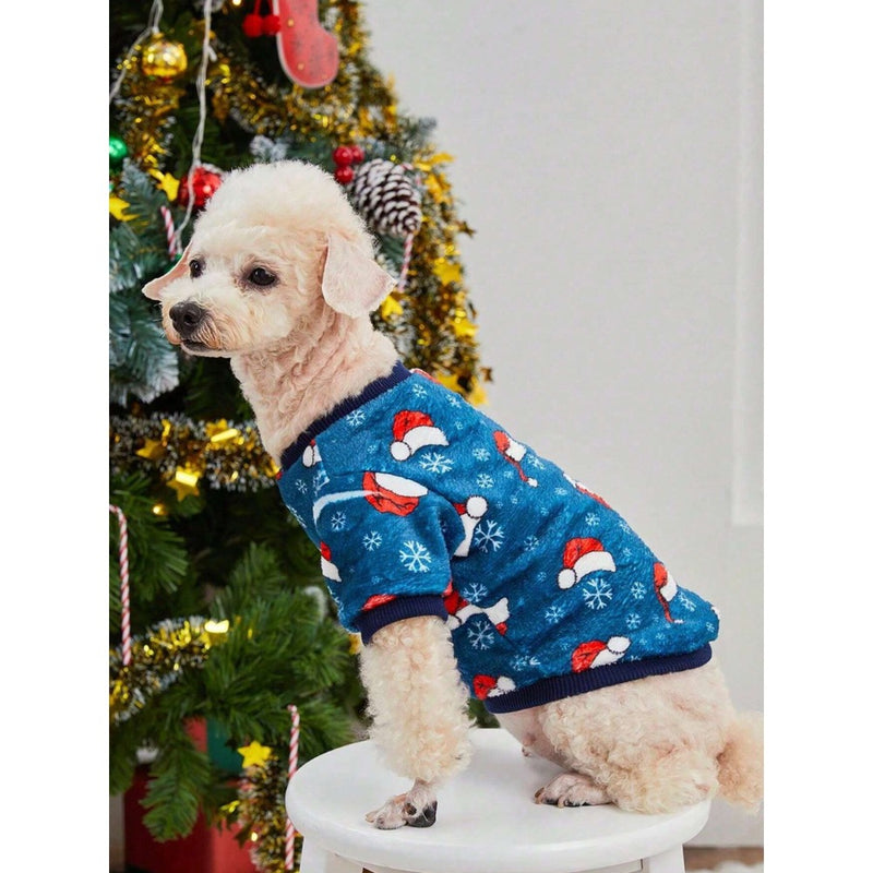 PETSIN Hooded Christmas Hat Flannel Sweatshirt