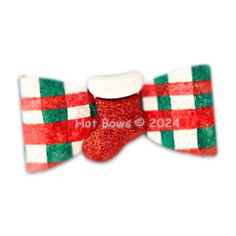 Preppy Puppy Bakery Hand Decorated Molasses Santa Paws Bone Cookie - 5.5"