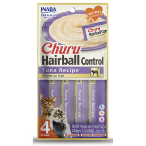 Inaba CHURU HAIRBALL CONTROL Tuna Recipe - 1 Pack, 4 Tubes