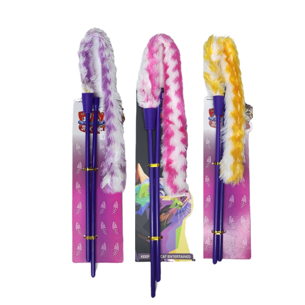 PLAY Plush Teaser Cat Toy with Stick