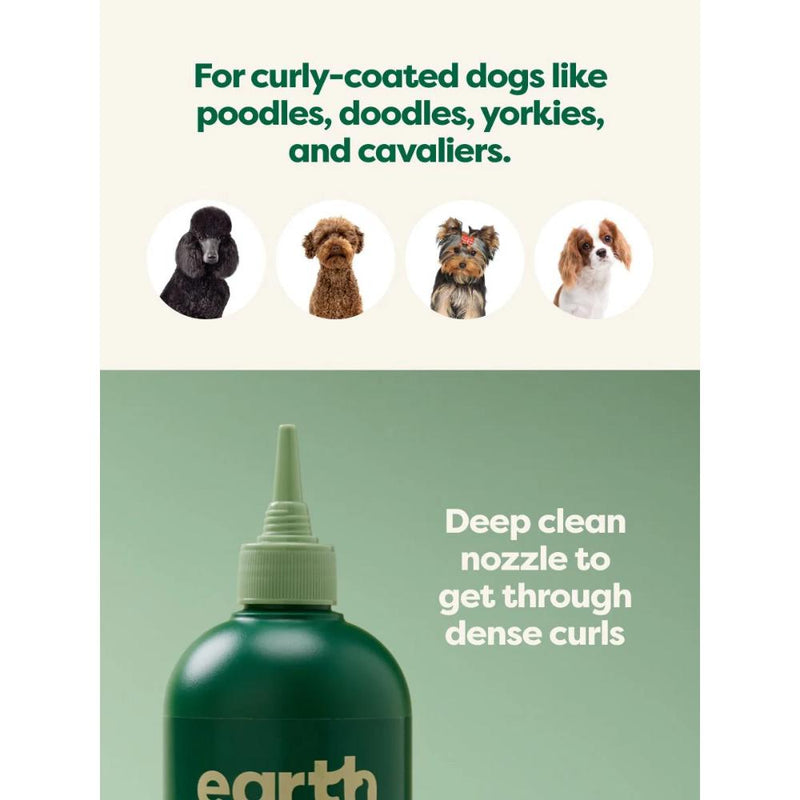 Earth Rated Detangling 4-in-1 Curly Coat Dog Shampoo -White Tea and Basil 16oz