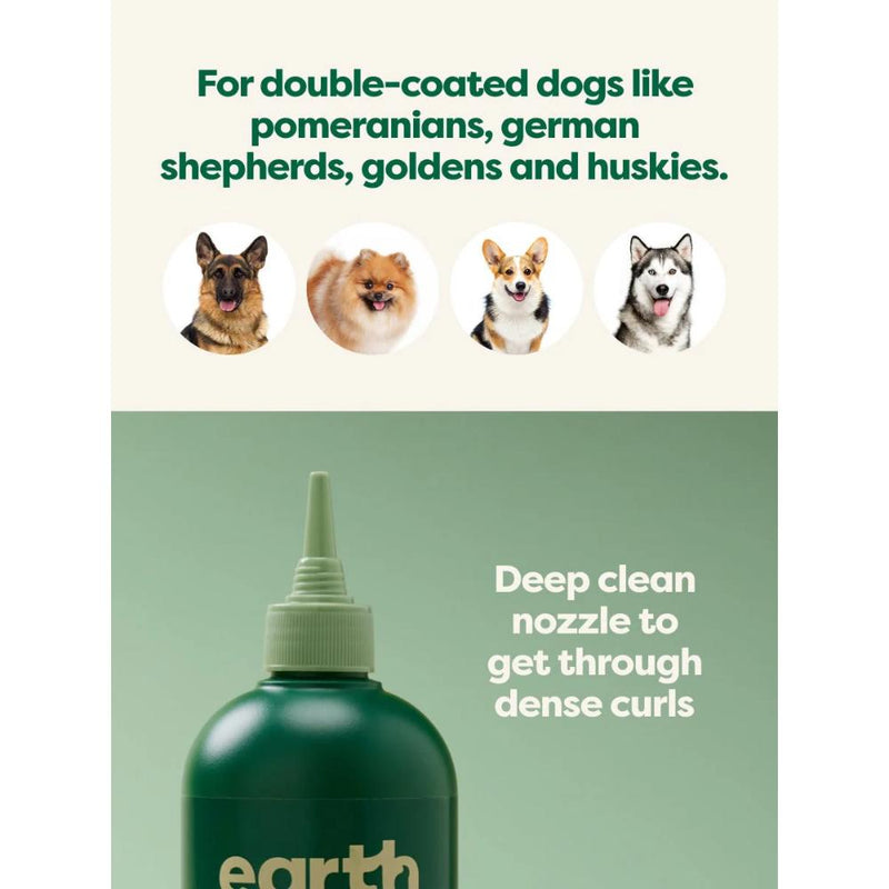 Earth Rated Deshedding 4-in-1 Double Coat Dog Shampoo -White Tea and Basil 16oz