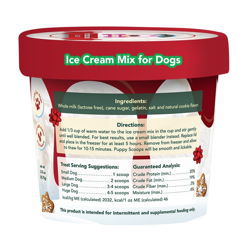 Puppy Scoops Christmas Cookie Holiday Ice Cream Mix- 2.32oz