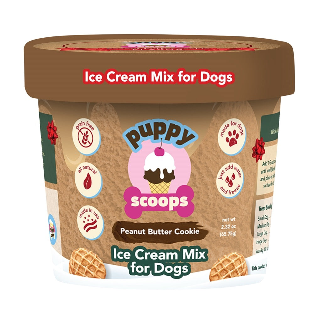 Puppy Scoops Peanut Butter Cookie Holiday Ice Cream- 2.32oz