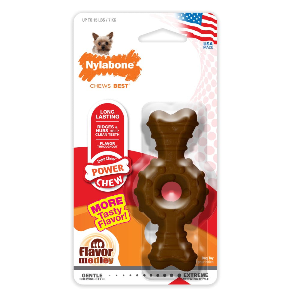 Nylabone Power Chew Ring Bone Dog Chew Toy Flavor Medley (XS/Petite Up To 15 Lbs)