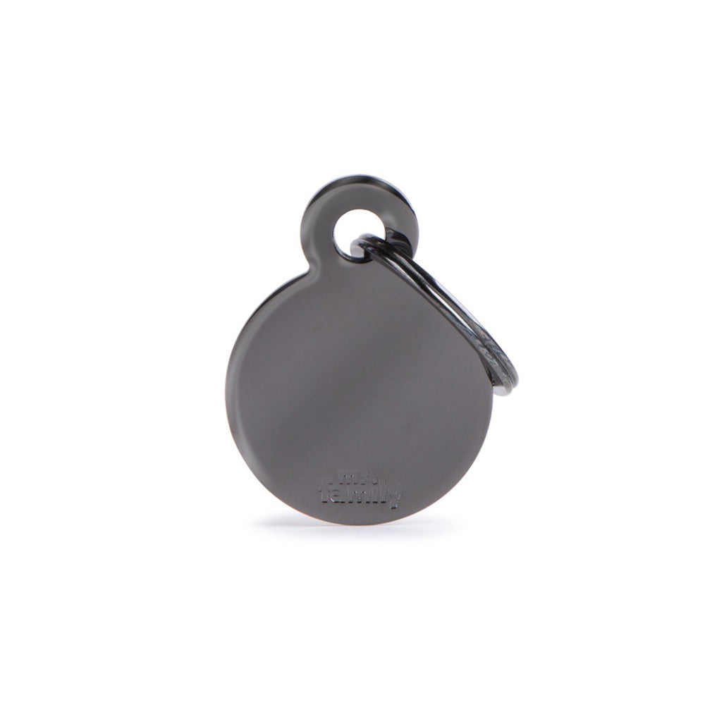 My Family ID TAG Basic Black Chrome Circle Brass