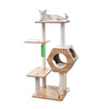 PetPals Wagon Style Minimalistic Design, Wooden Medium Cat Tower