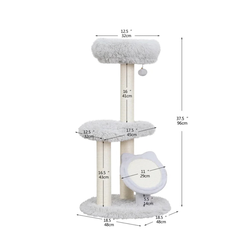 Petpals Rockview 2-level Shag Fur Cat Tree