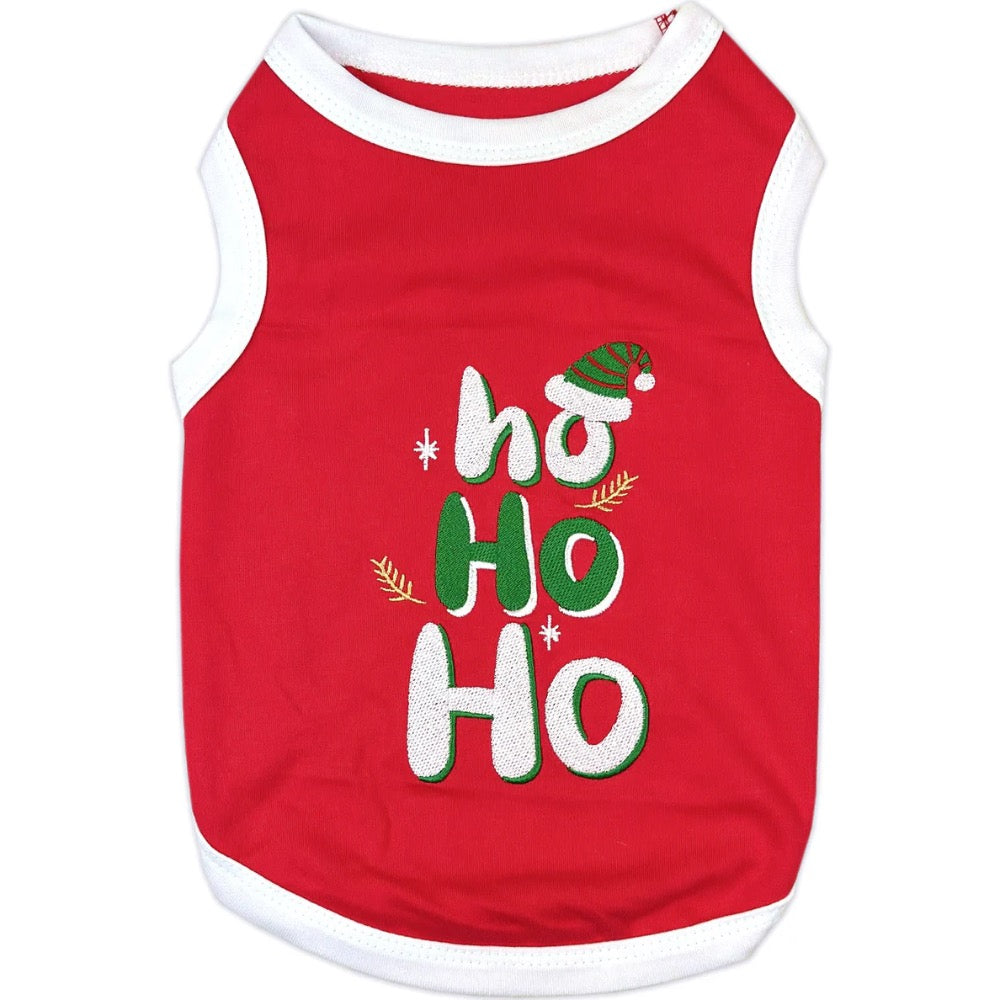 Parisian Pet Embroidered HoHoHo Christmas Tee