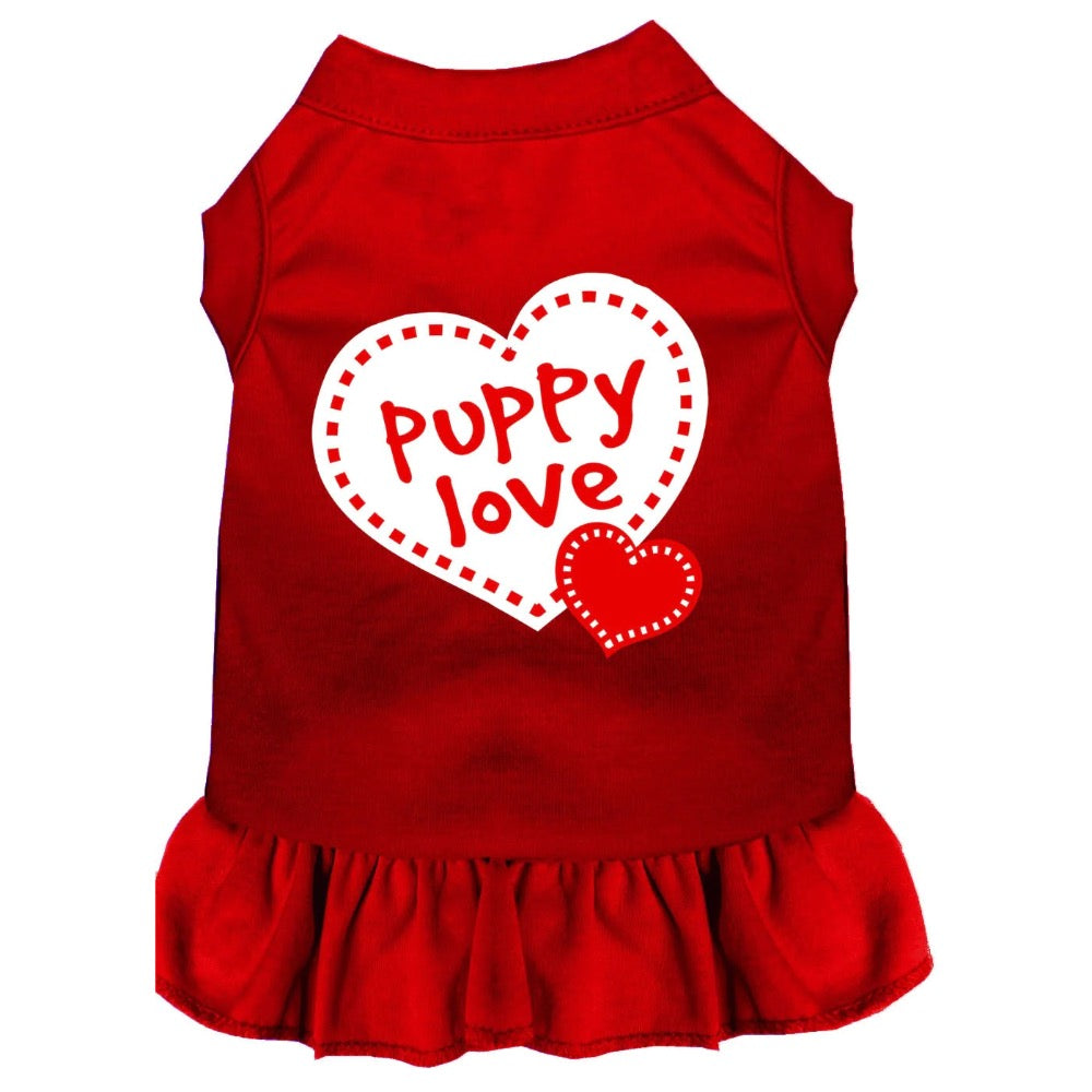 Mirage Pet Dog & Cat Screen Printed, "Puppy Love" Dress