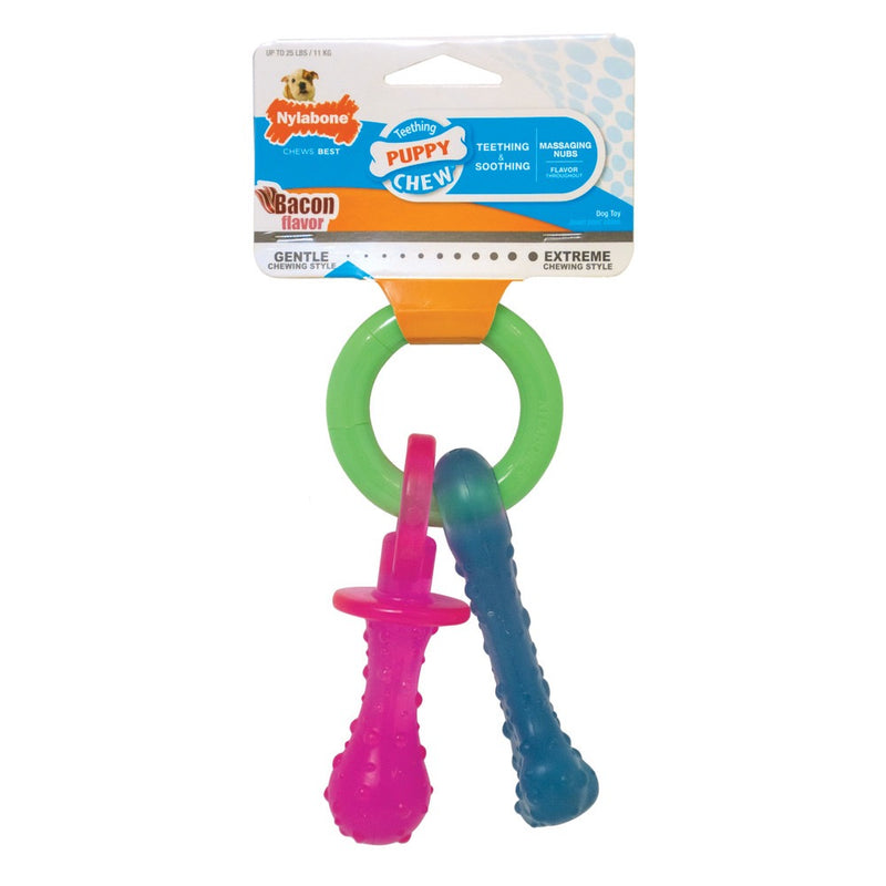 Nylabone® Teething Puppy Chew™ Bacon Flavor Teething Pacifier Chew Puppy Toy - Small (Up To 25lbs)