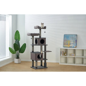 Catry Stella 6 Level Quilted Velvet Large Cat Tree With Condo