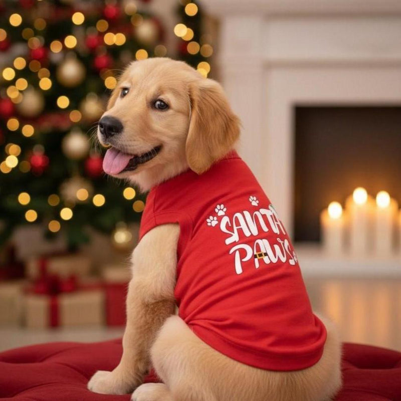 Doggie Design Santa Paws Dog Shirt- Red