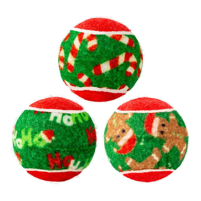 KONG Holiday SqueakAir® Balls with Gingerbread and Candy Cane Print - 6-pk