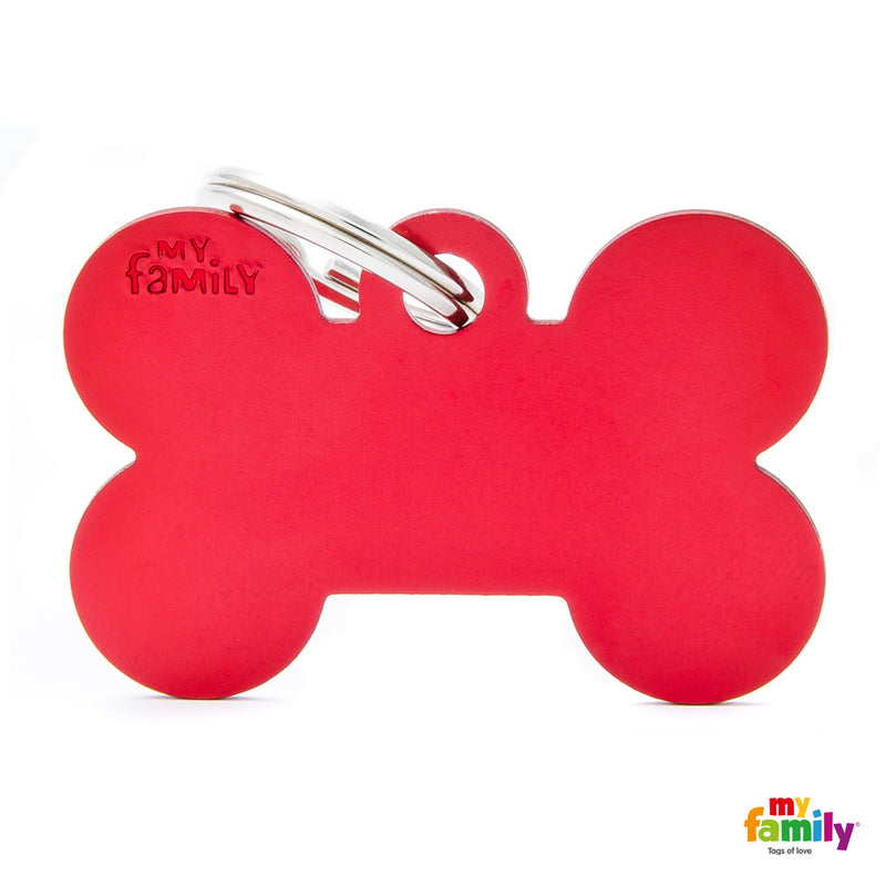 My Family ID TAG BASIC COLLECTION ALUMINUM RED BONE