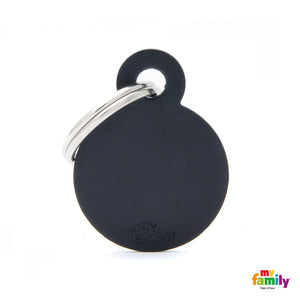 My Family ID TAG BASIC COLLECTION SMALL CIRCLE BLACK IN ALUMINUM