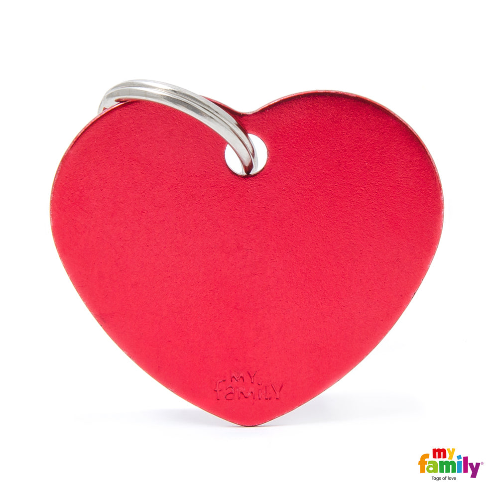 My Family ID TAG BASIC COLLECTION BIG HEART RED IN ALUMINUM