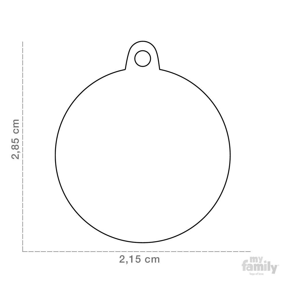 My Family ID TAG BASIC COLLECTION SMALL CIRCLE BLACK IN ALUMINUM