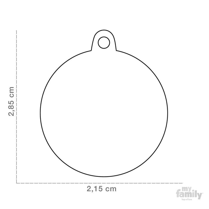My Family ID TAG BASIC COLLECTION SMALL CIRCLE BLACK IN ALUMINUM