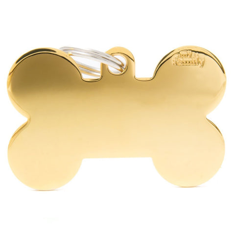 My Family ID TAG BASIC COLLECTION BIG HEART IN GOLDEN PLATED BRASS